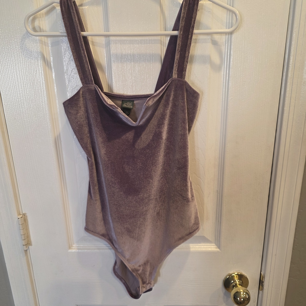 Velvet Bodysuit in Purple